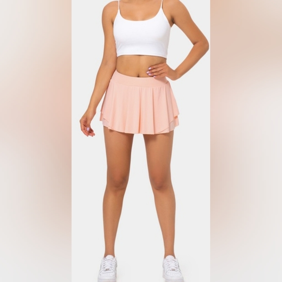 Halara In My Feels Everyday 2-in-1 Black Flare Skirt Skort Size XL - Picture 2 of 6